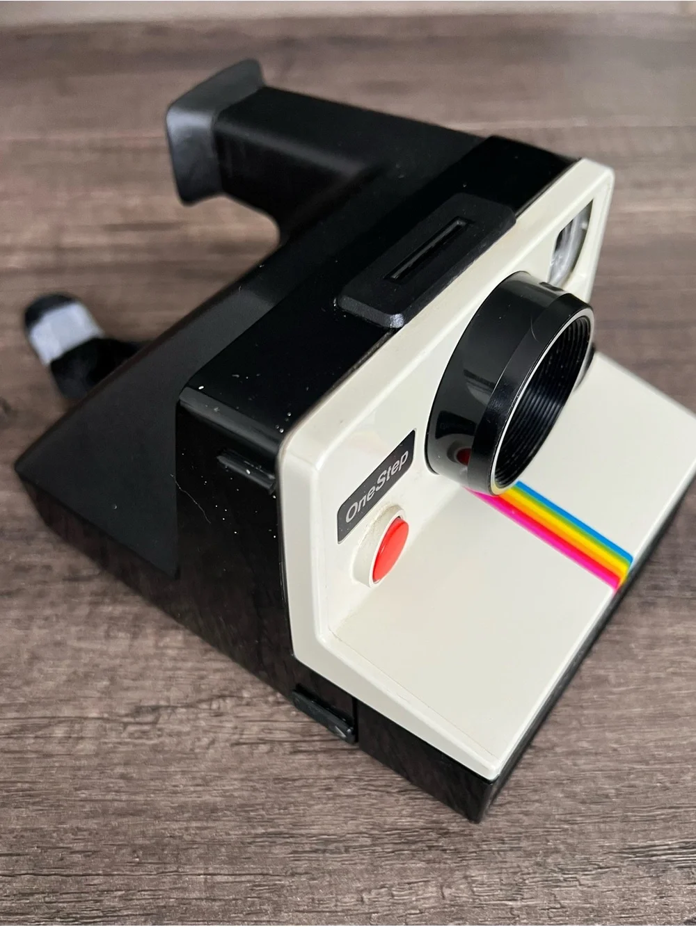Polaroid OneStep Instant Camera with Rainbow Stripe Accents - White